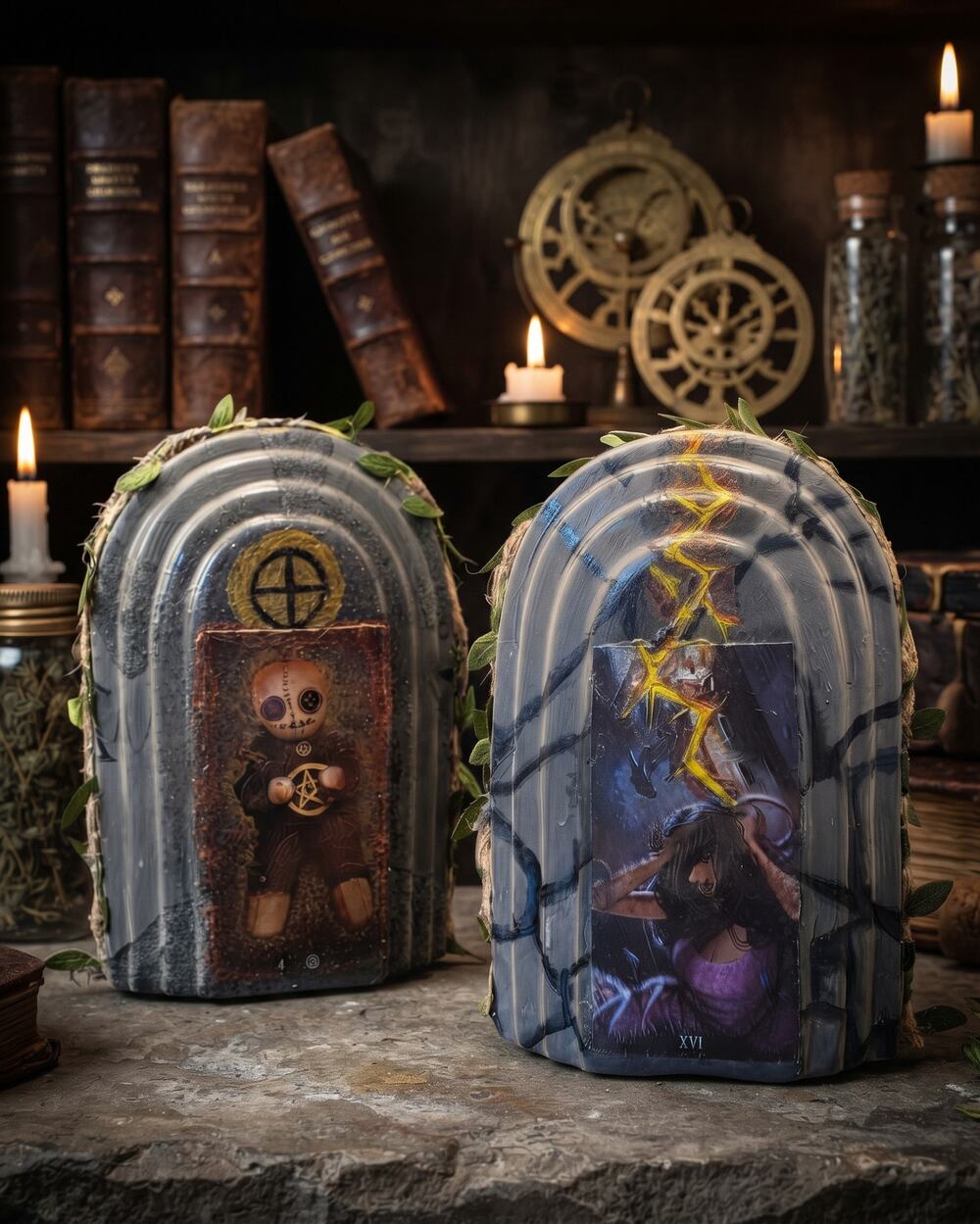 Handcrafted Double-Sided Gothic Altar Piece  Todd Alcott's Horror Tarot & Voodoo